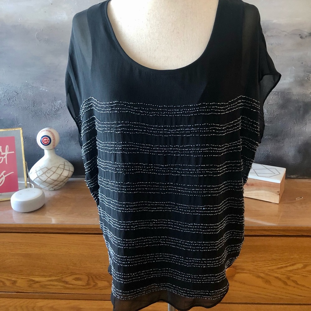 Beaded silk joie shirt